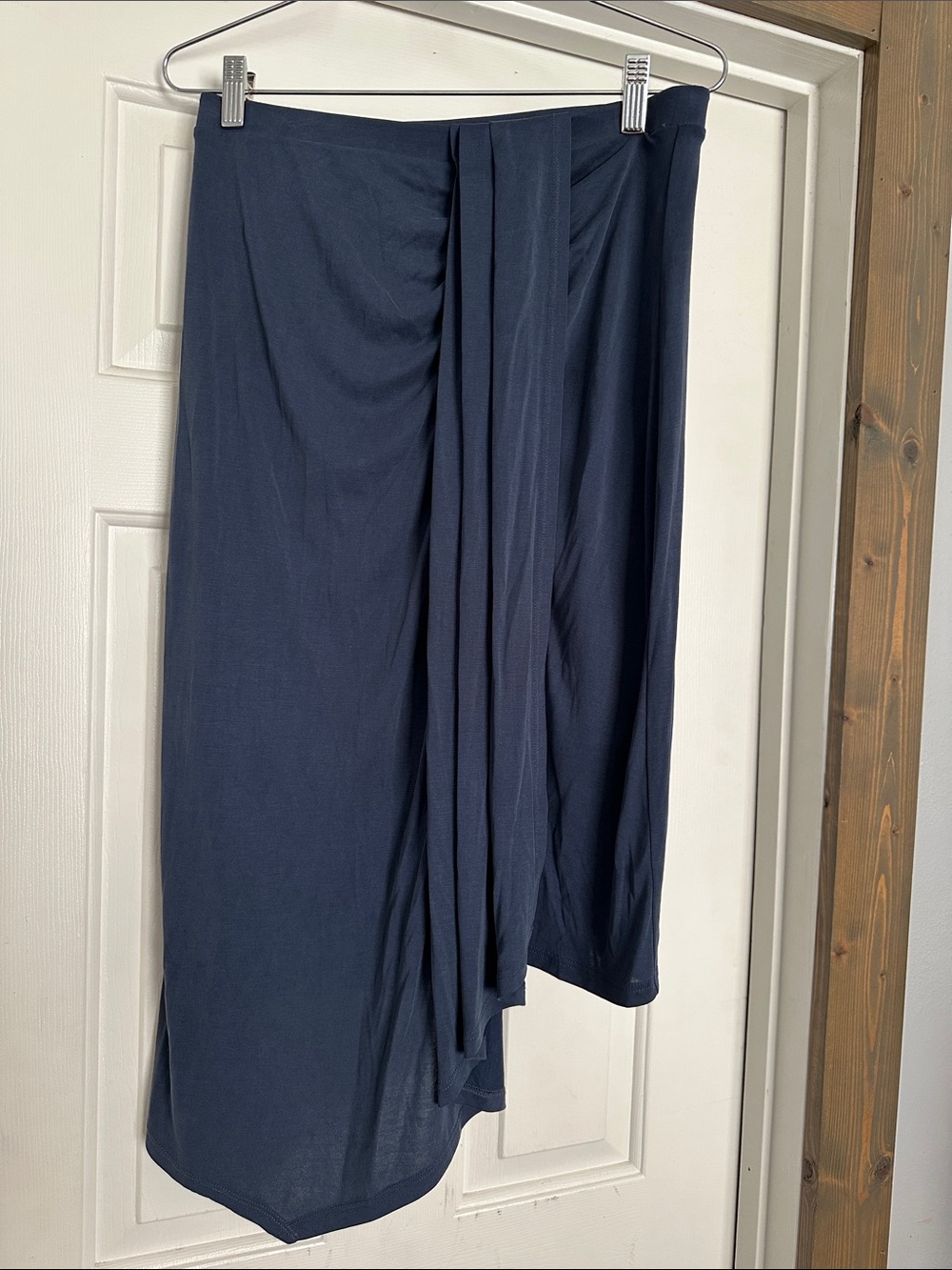 HD in Paris Navy Asymmetrical Draped Skirt